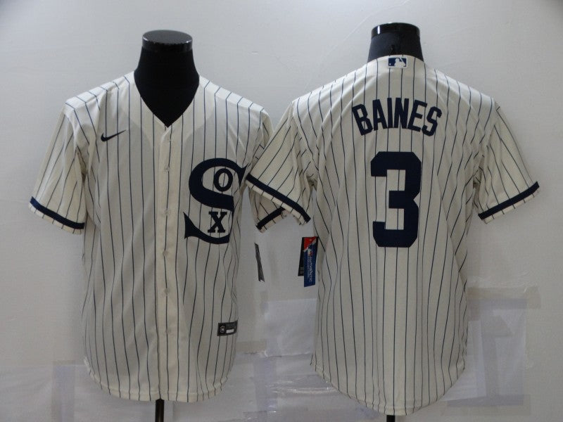 Men's Chicago White Sox Harold Baines #3 Beige Replica Baseball jersey