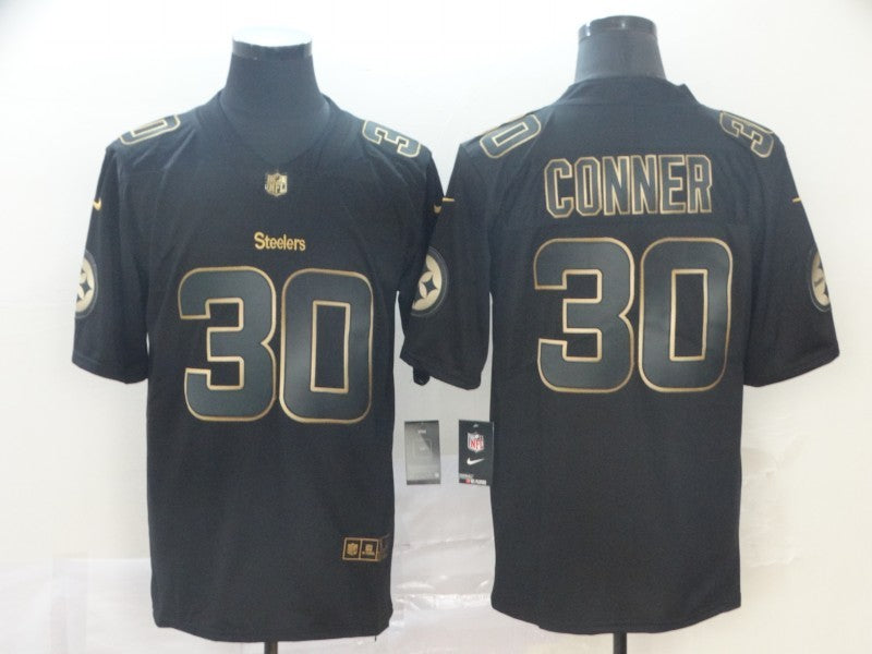 Men's Pittsburgh Steelers #30 James Conner Black Game jersey