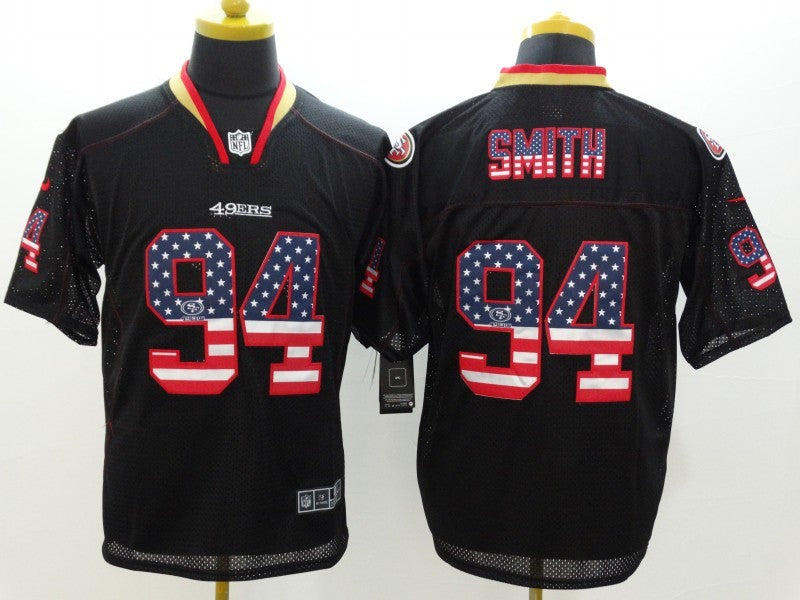 Men's San Francisco 49ers Justin Smith #94 Black Game jersey