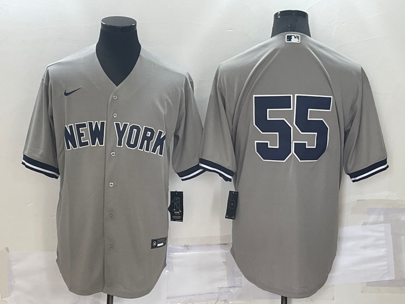 Men's New York Yankees Hideki Matsui #55 Gray Replica Player Name jersey