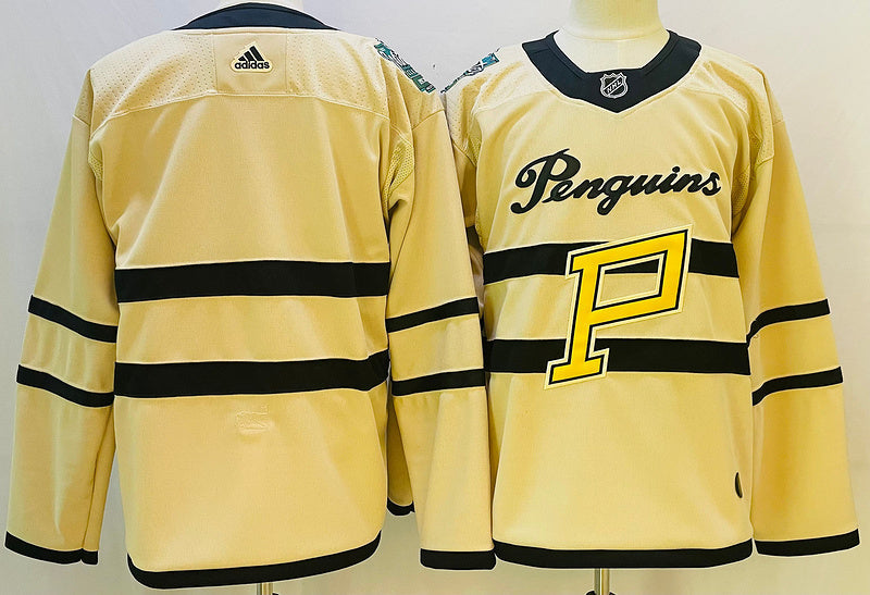Men's Pittsburgh Penguins Yellow Blank Player jersey