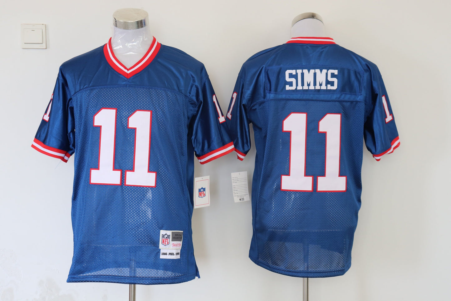 Men's New York Giants Phil Simms Mitchell & Ness Royal Legacy Replica jersey