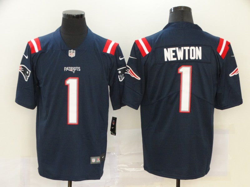 Men's New England Patriots Cam Newton #1 Navy Game Player jersey
