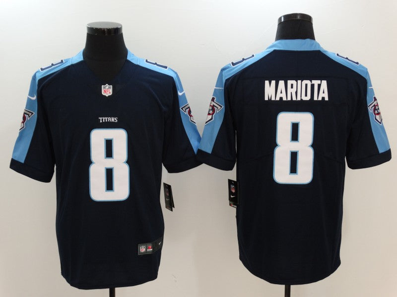 Men's Tennessee Titans Marcus Mariota #8 Navy Game Player jersey