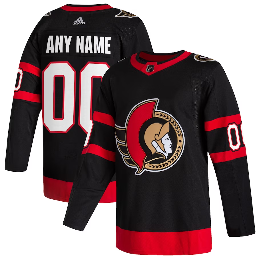 Men's Ottawa Senators Black Authentic Custom Player jersey