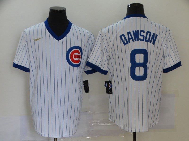 Men's Chicago Cubs Andre Dawson #8 White Replica Baseball jersey