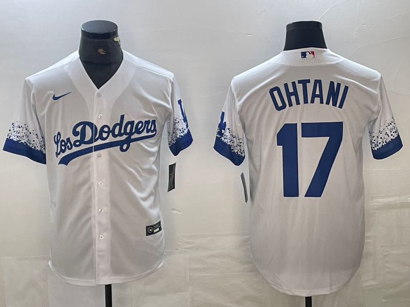 Men's Los Angeles Dodgers Shohei Ohtani #17 White Replica Team jersey