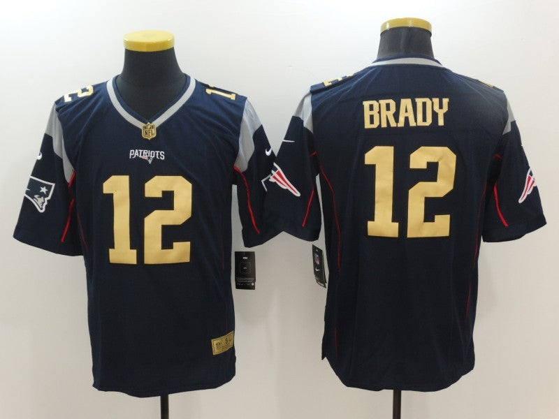 Men's New England Patriots Tom Brady #12 Navy Alternate Game jersey