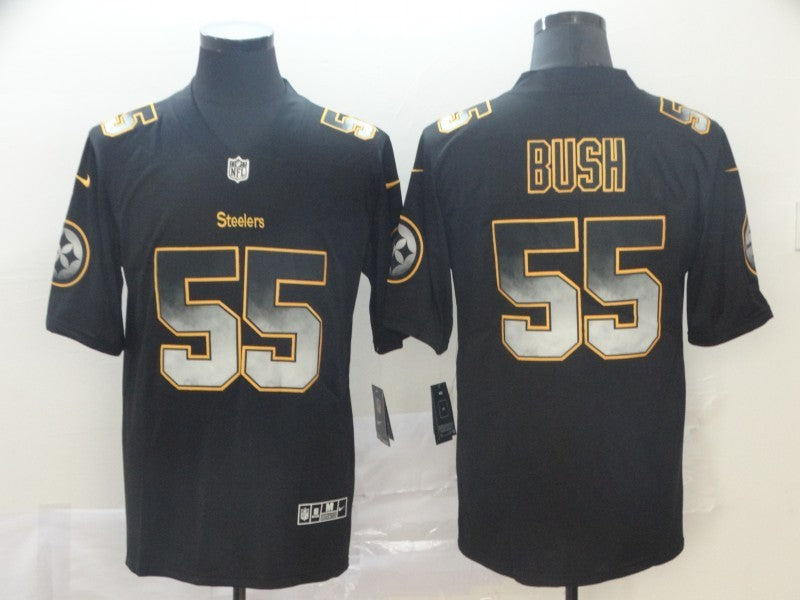 Men's Pittsburgh Steelers Devon Bush Jr. #55 Black Authentic Game jersey