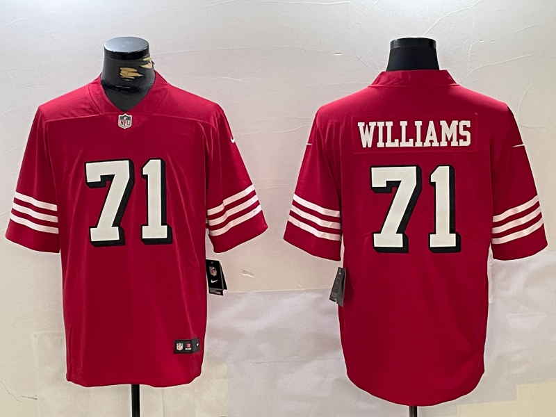 Men's San Francisco 49ers Trent Williams #71 Scarlet Player Game jersey