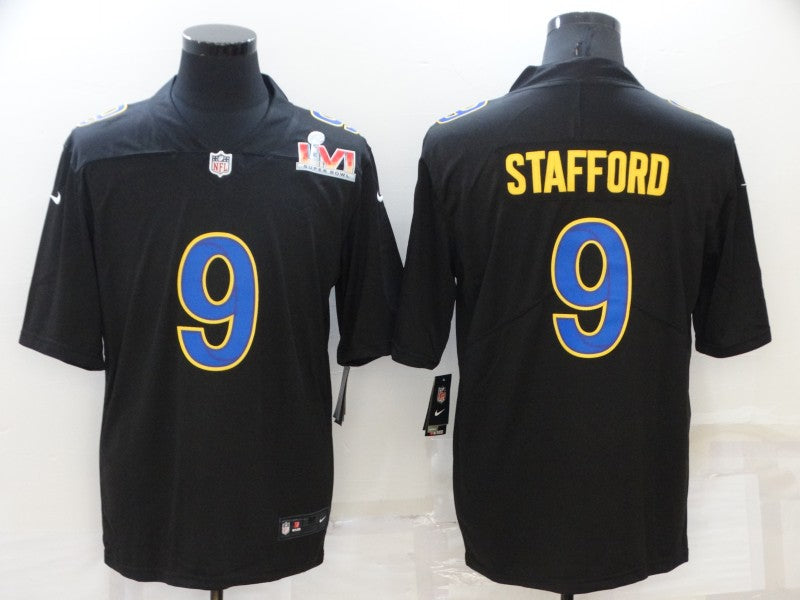 Men's Los Angeles Rams Matthew Stafford #9 Black Game jersey