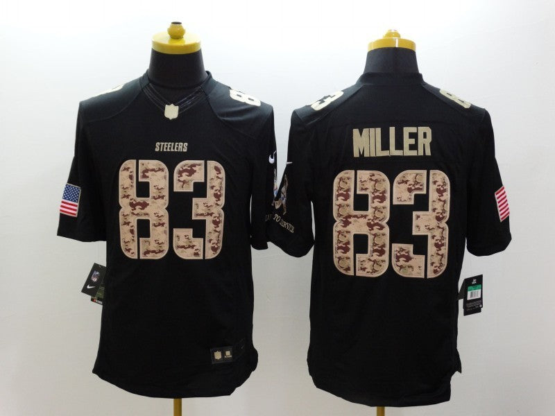 Men's Pittsburgh Steelers Heath Miller #83 Black Game Player jersey