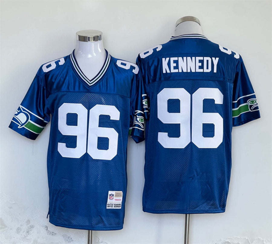 Men's Seattle Seahawks Cortez Kennedy Mitchell & Ness Royal Legacy Replica jersey