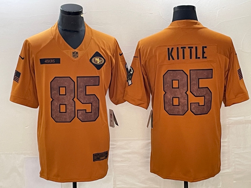 Men's San Francisco 49ers George Kittle #85 Brown 2023 Salute To Service Limited jersey