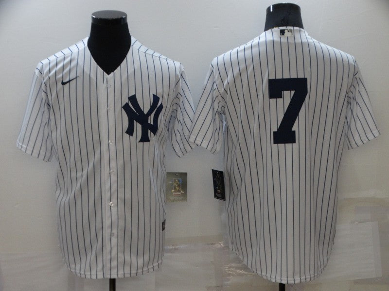 Men's New York Yankees Mickey Mantle #7 White Home Replica Player Name jersey