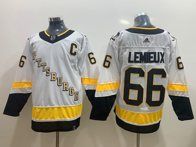 Men's Pittsburgh Penguins Mario Lemieux #66 White Player Game jersey