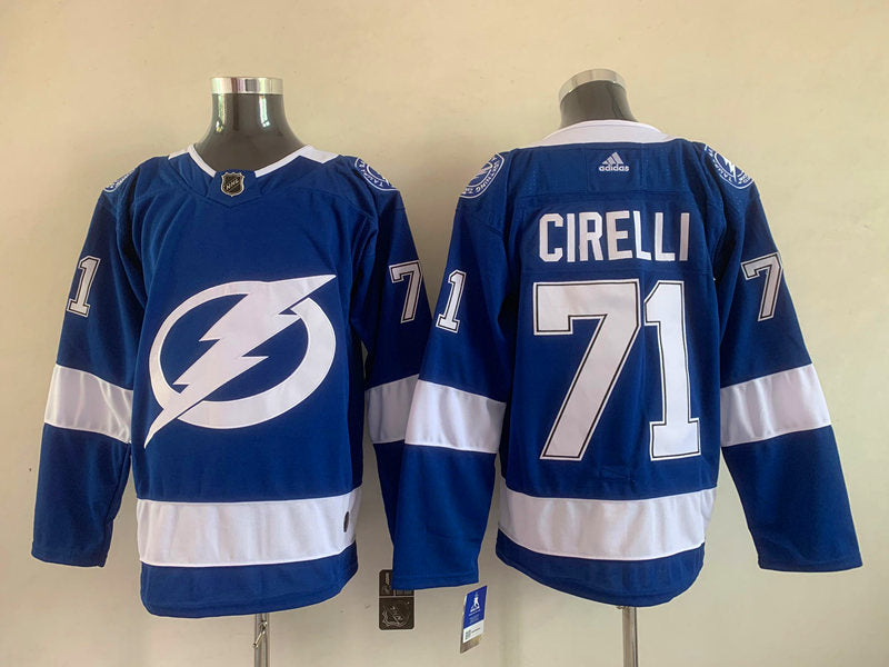Men's Tampa Bay Lightning Anthony Cirelli #71 Blue Home Breakaway Player jersey