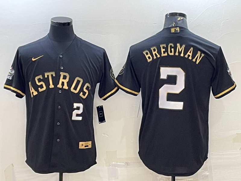 Men's Houston Astros Alex Bregman #2 Black Alternate Replica Player jersey