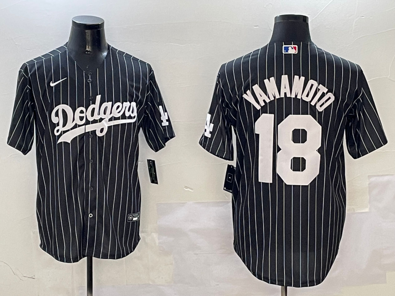 Men's Los Angeles Dodgers Yoshinobu Yamamoto #18 Black Alternate Limited Player jersey