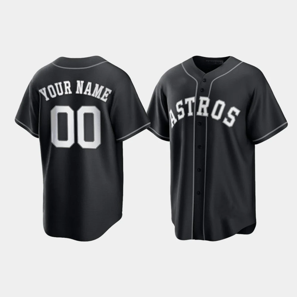 Men's Houston Astros Black Replica Custom jersey