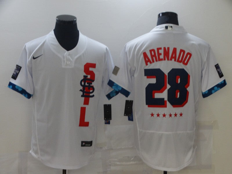 Men's St. Louis Cardinals Nolan Arenado #28 White All Star Player jersey