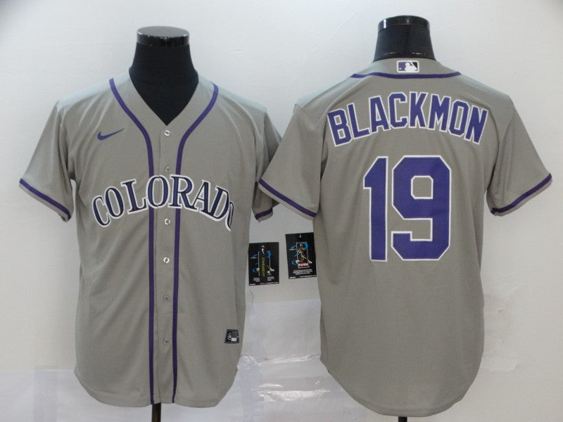 Men's Colorado Rockies Charlie Blackmon #19 Gray Replica Baseball jersey
