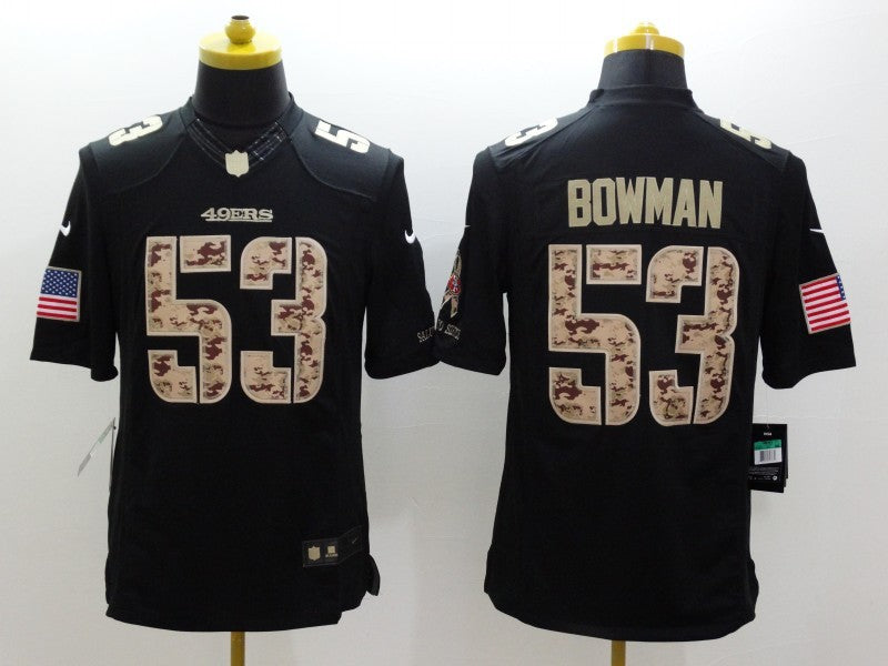 Men's San Francisco 49ers Navoro Bowman #53 Black Player Game jersey