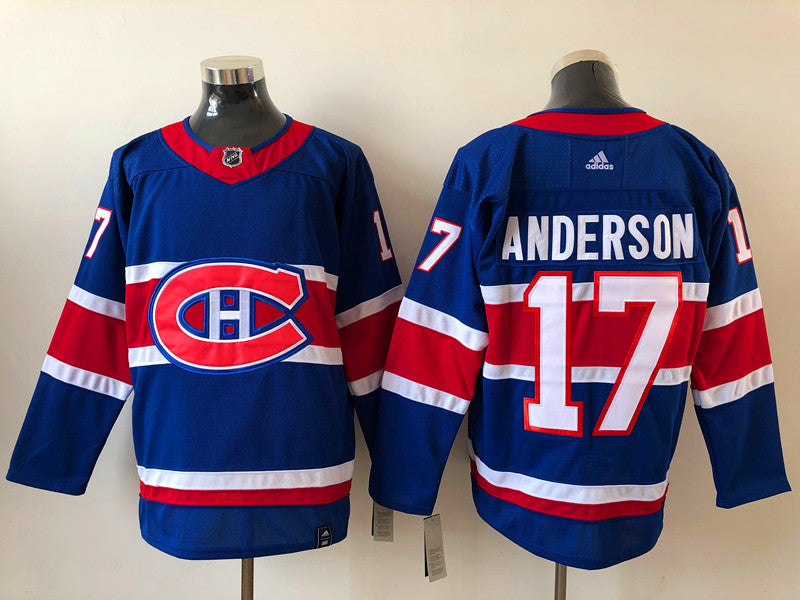 Men's Montreal Canadiens Josh Anderson #17 Blue Player Game jersey