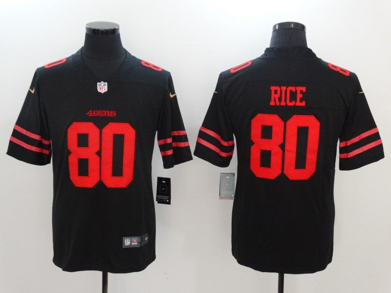 Men's San Francisco 49ers Jerry Rice #80 Black Game Player jersey