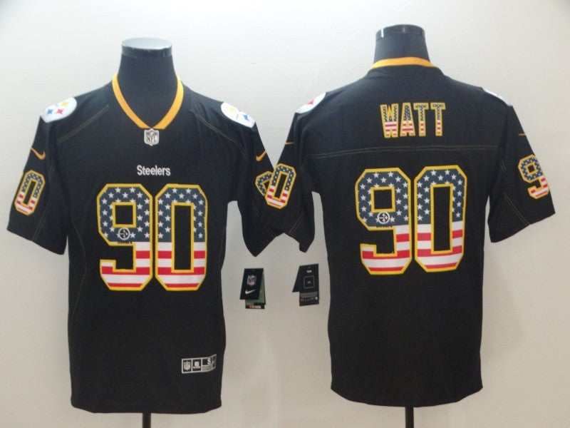 Men's Pittsburgh Steelers T.J. Watt #90 Black Authentic Game jersey