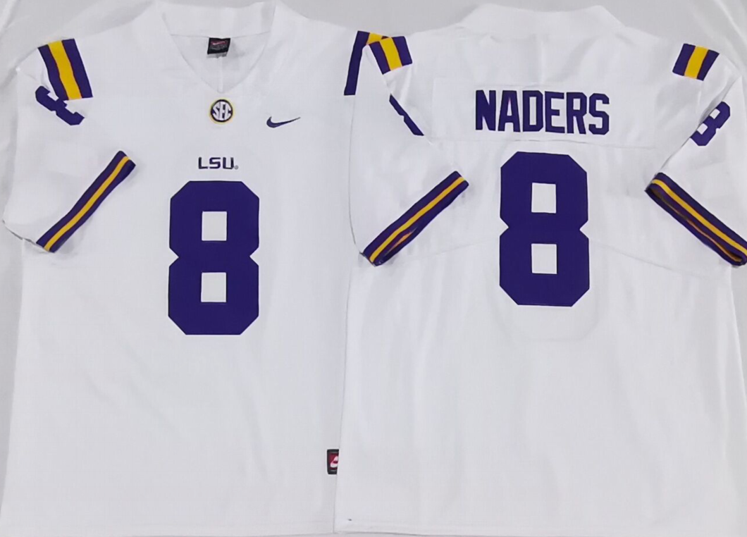 Men's LSU Tigers Malik Nabers #8 White Player Game Jersey