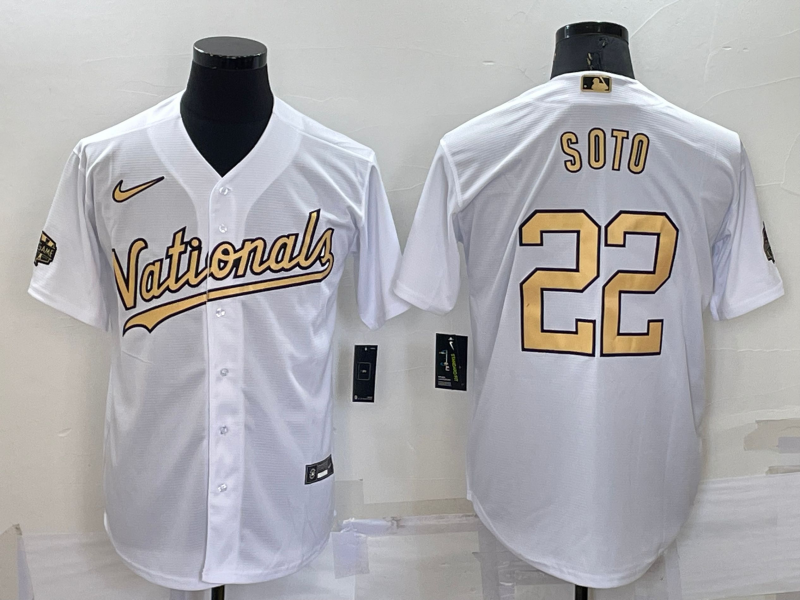 Men's Washington Nationals Juan Soto #22 White Stitched jersey