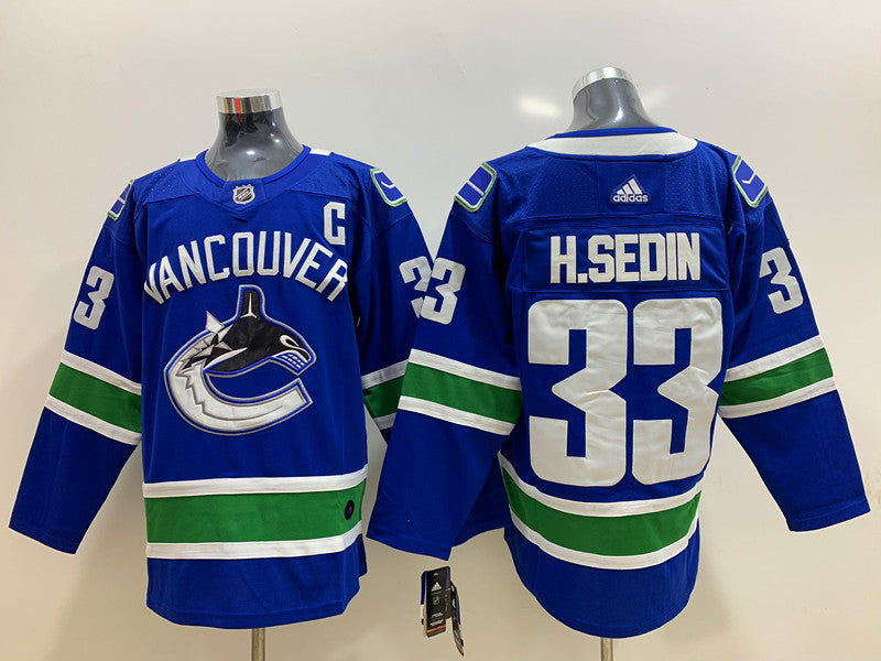 Men's Vancouver Canucks Henrik Sedin #33 Blue Home Breakaway Player jersey