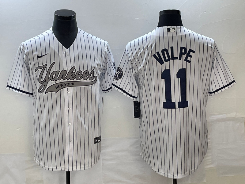 Men's New York Yankees Anthony Volpe #11 White Game jersey Joint Edition