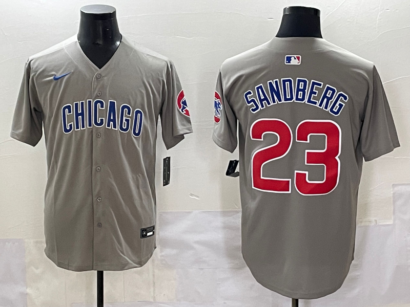 Men's Chicago Cubs Ryne Sandberg #23 Gray Replica Player Jersey
