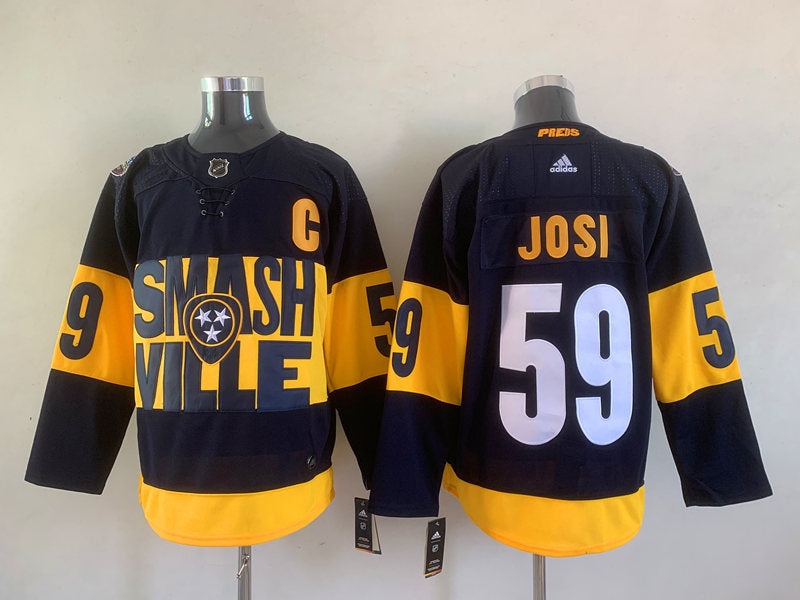 Men's Nashville Predators Roman Josi #59 Black Breakaway Player jersey