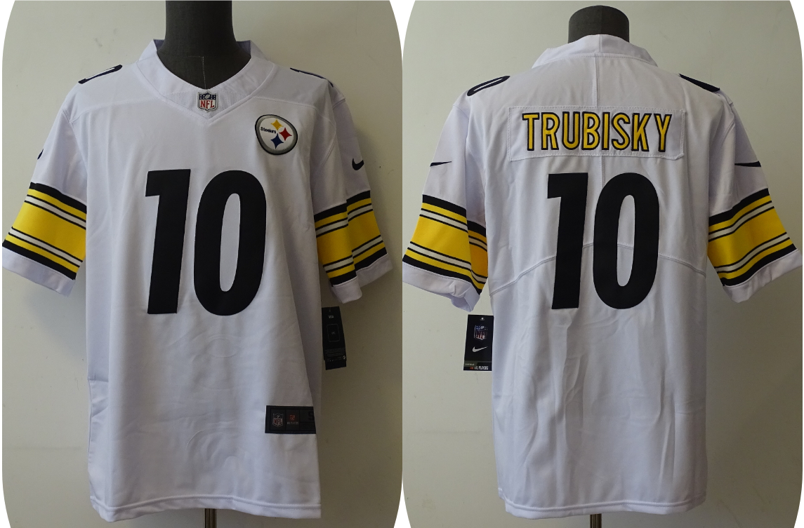 Men's Pittsburgh Steelers Mitchell Trubisky #10 White Game jersey