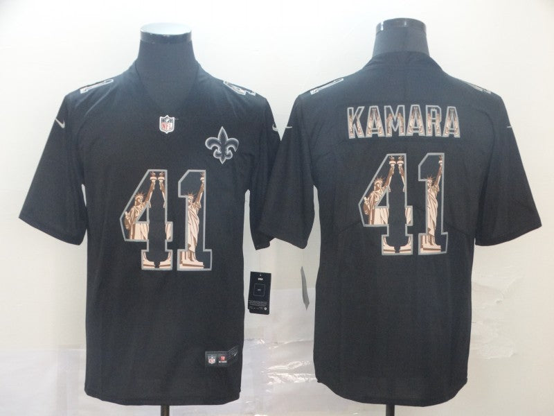 Men's New Orleans Saints Alvin Kamara #41 Black Game Team jersey