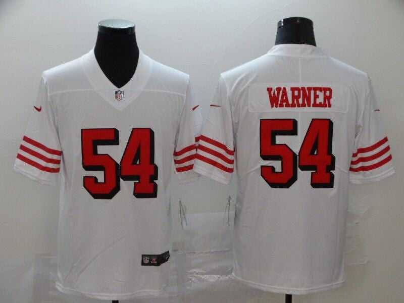 Men's San Francisco 49ers Fred Warner #54 White Game Player jersey