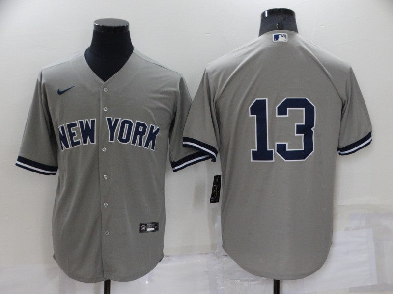 Men's New York Yankees Alex Rodriguez #13 Gray Replica Player Name jersey