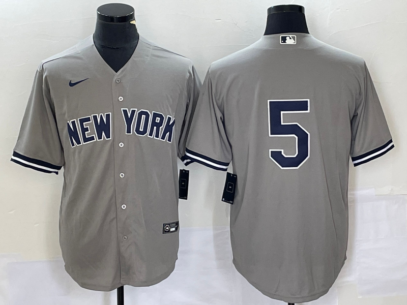 Men's New York Yankees Joe DiMaggio #5 Gray Replica Player Name jersey