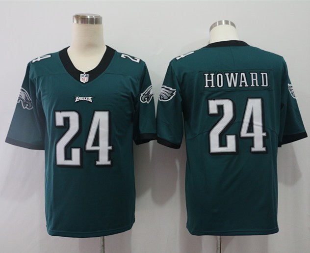 Men's Philadelphia Eagles Jordan Howard #24 Midnight Green Game Player jersey