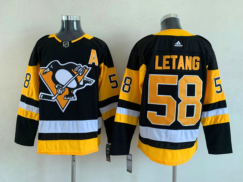 Men's Pittsburgh Penguins Kris Letang #58 Black Game jersey