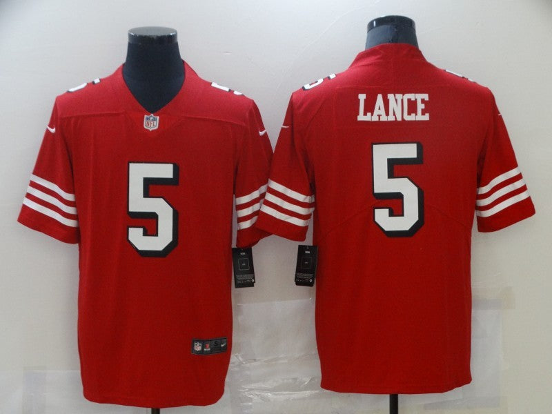 Men's San Francisco 49ers Trey Lance #5 Red Vapor Limited jersey