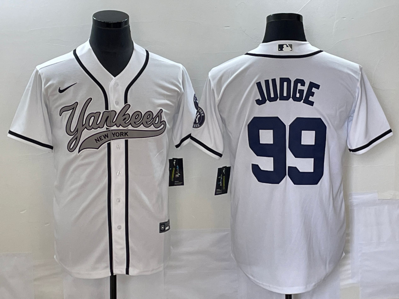 Men's New York Yankees Aaron Judge #99 White Player jersey Joint Edition