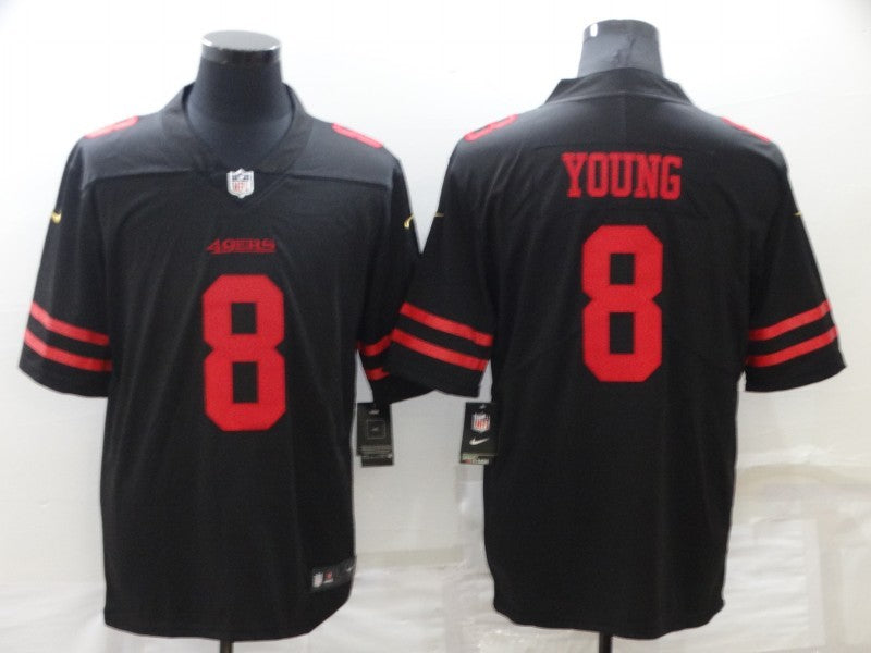 Men's San Francisco 49ers Steve Young #8 Black Game jersey