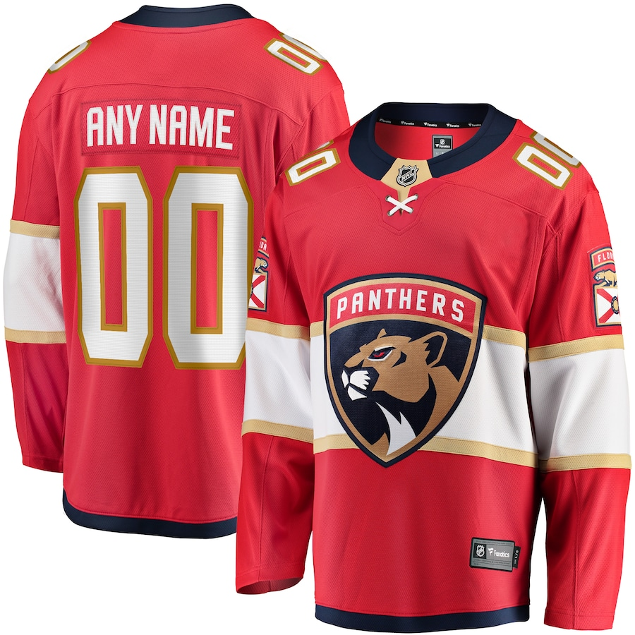 Men's Florida Panthers Red Home Breakaway Custom jersey