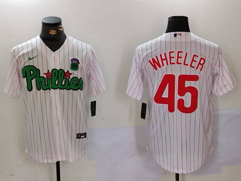 Men's Philadelphia Phillies Zack Wheeler #45 White Limited Player jersey
