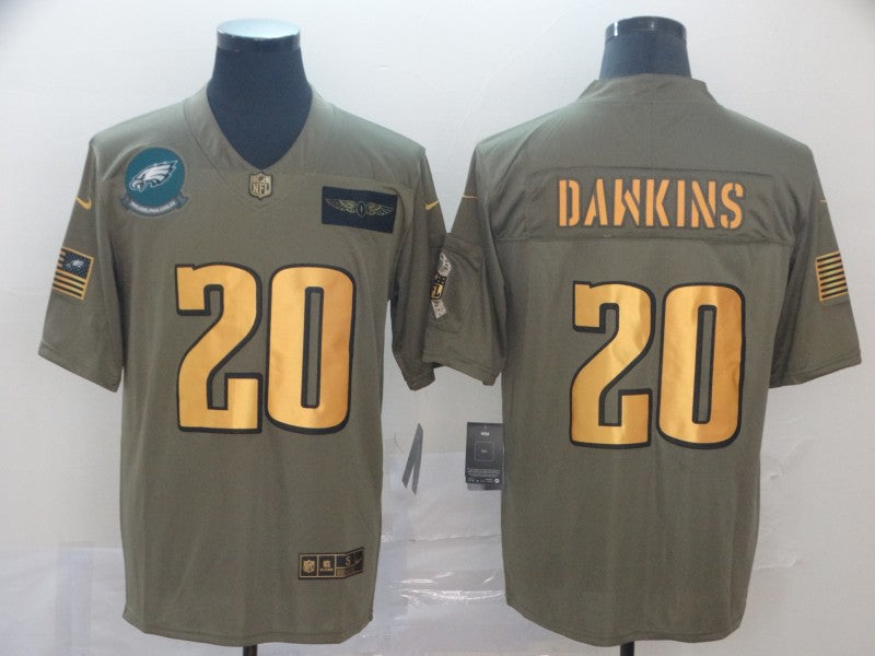 Men's Philadelphia Eagles Brian Dawkins #20 Brown Game Player jersey