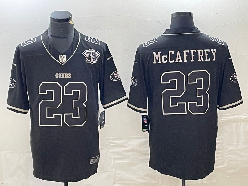 Men's San Francisco 49ers Christian McCaffrey #23 Black Player Game jersey